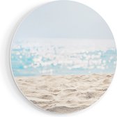 Artaza Forex Muurcirkel Helder Witte Strand Met Zee Uitzicht - 90x90 cm - Groot - Wandcirkel - Rond Schilderij - Muurdecoratie Cirkel