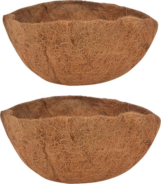 2x inserts en noix de coco préformés pour panier suspendu 35 cm - inserts en noix de coco / jardinière en noix de coco