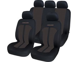 Universele stoelhoezen auto - PREMIUM - Bruin/Beige/Zwart- Stoelhoes voor in de auto - Complete set - Stoelhoezenset -