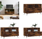 vidaXL Tv-meubel 80x36x50 cm bewerkt hout gerookt eikenkleurig - Tv-meubel - Tv-meubelen - Tv Kast - Opbergkast