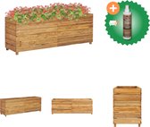 vidaXL Plantenbak verhoogd 150x40x55 cm gerecycled teakhout en staal Bloempot Inclusief Houtreiniger en verfrisser