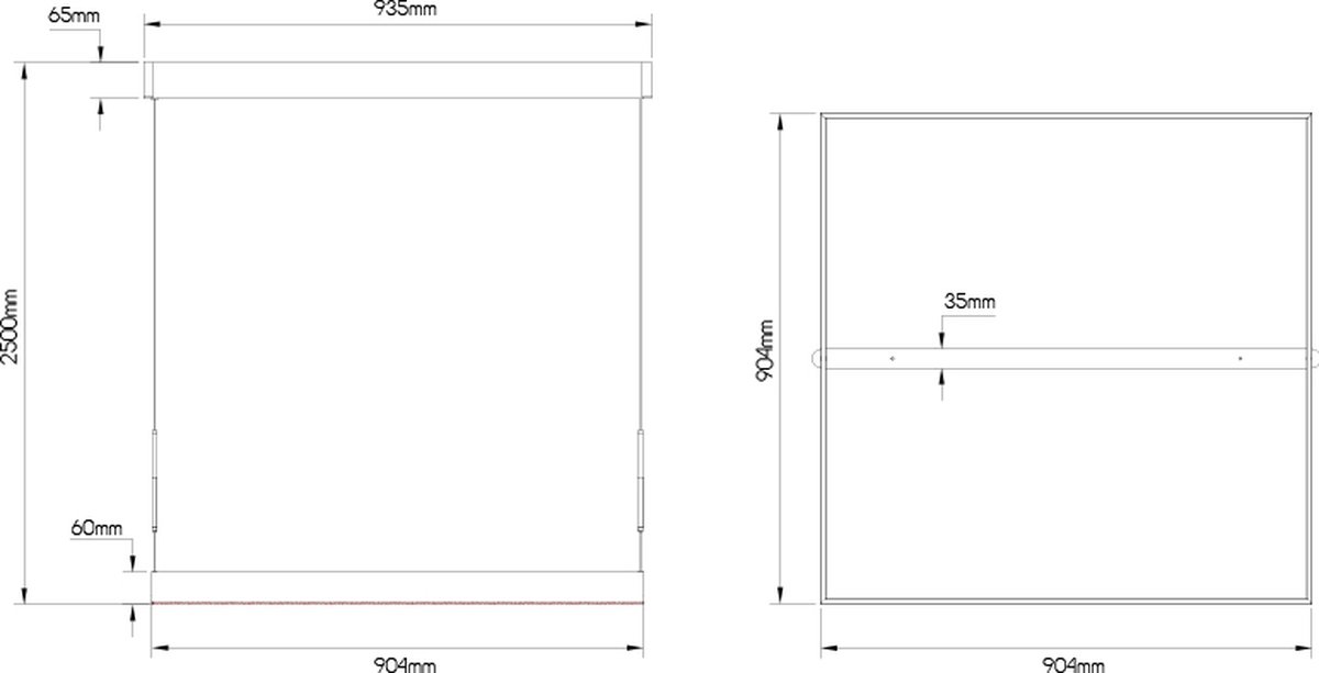 Pure Square vierkante LED hanglamp 90x90cm, dimbaar, 3000K, 2520 lumen, donker koperbruin aluminium
