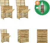 vidaXL Bacs à compost de jardin 2 pcs 80x50x100 cm Bac à compost en bois de pin imprégné avec nettoyant et assainisseur pour bois