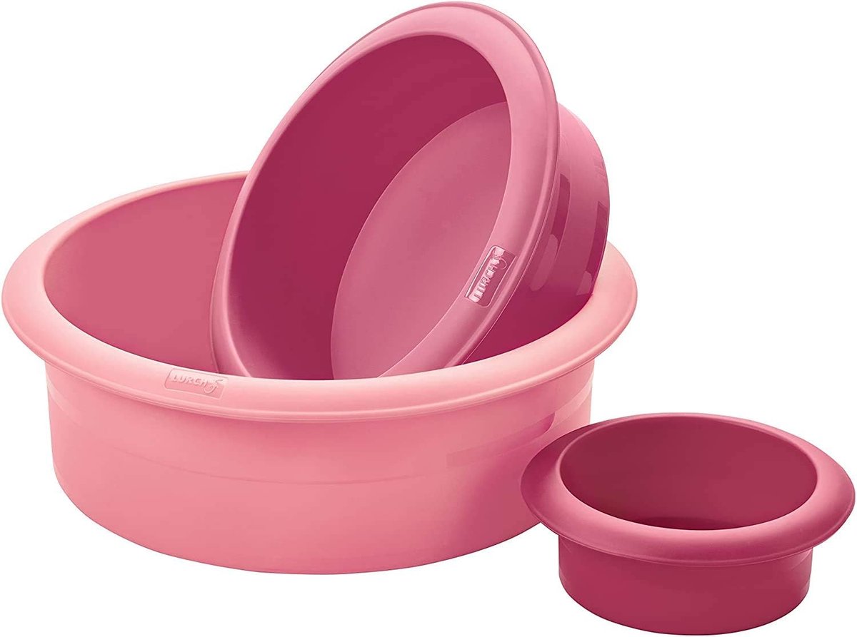 taartvorm set van 3 / 3 ronde bakvormen ( 9, 15, 20 cm) van 100% BPA-vrij platina siliconen, candy mix