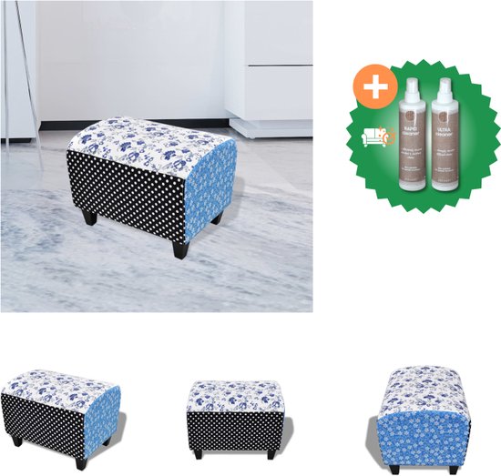Voetenbank 77x55x31 cm fluweel blauw kopen