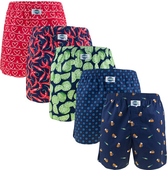 DEAL 5P wijde boxershorts mix multi - XXL