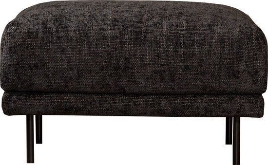 Bronx71® Hocker Denver tissu chenille noir