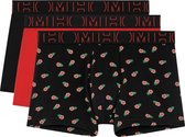 HOM 3P boxers hiro zwart & rood - S