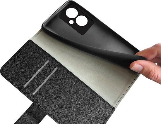 Just in Case hoesje geschikt voor Oppo A79 Hoesje met Pasjeshouder - Bookcase Classic - Zwart
