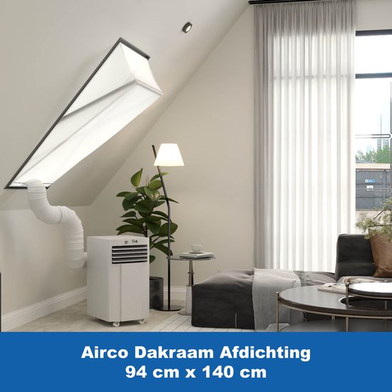 Airco Dakraam Afdichtkit 94×140 cm voor Velux, Fakro, Optilight, Roto – Mobiele airco slang afsluiting