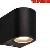 TELEFUNKEN - LED wandlamp - 322905TF - IP44 - Verwisselbare lamp - 8 x 7 x 9 cm - Zwart