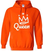 Queen Oranje Hoodie - koningsdag - nederland - holland - koningin - grappig - unisex - trui - sweater - capuchon