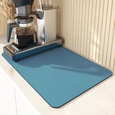 Koffiezetapparaat droogmat, sneldrogende droogmat servies, absorberende droogmat voor koffiezetapparaat, keuken, gootsteen, zwart (4050 cm, blauw)