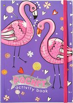 Pocket kleur en activiteitenboek Flamingo.