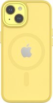 QDOS, Case voor iPhone 14 Hybrid Soft met Snap MagSafe-compatibel, Geel