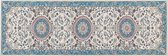 GORDES - Loper tapijt - Beige/Blauw - 80 x 240 cm - Polyester