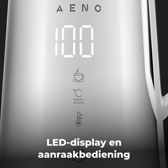 AENO EK8S - Bouilloire Électrique Intelligente - 1,7 L - Contrôle de la Température - Contrôle Wi-Fi et Écran Tactile - Wit