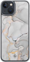 Casimoda® hoesje - Geschikt voor iPhone 13 Mini - Marmer Grijs - 2-in-1 case - Schokbestendig - Marble design - Verhoogde randen - Grijs, Transparant