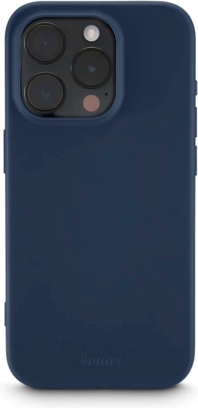 Foto: Hama finest feel cover hoesje geschikt voor apple iphone 15 pro tpu materiaal zijdezacht afwerking krasbestendig perfecte pasvorm blauw