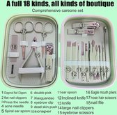 Manicureset, nagelknipper en draagbare beauty-toolset, roestvrij staal, manicure-pedicureset, 18-in-1, met hoogwaardige geschenkdoos, ideaal voor thuis, werkplek, outdoor-reizen