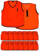 Gilets d'entraînement Precision Mesh - numérotés de 1 à 15 - orange - taille junior