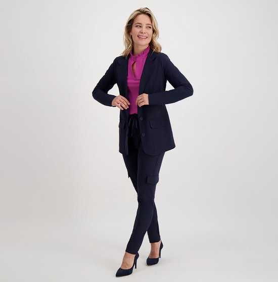 Blauwe Broek/Pantalon van Je m'appelle - Dames - Travelstof - Maat 44 - 5 maten beschikbaar