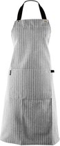ZICZAC - Tablier VENTON - Polycoton - poche avant fonctionnelle, design rayé, rubans extra longs - 68x85 cm - Noir