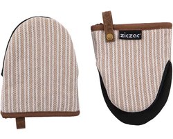 ZICZAC - Gripper VENTON - SET/2 - Polykatoen - Hittebestendig - Neopreen - ophanglus - 14x18 cm - Zand
