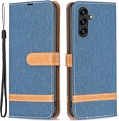 Coverup Denim Book Case - Convient pour Samsung Galaxy A55 Case - Blauw