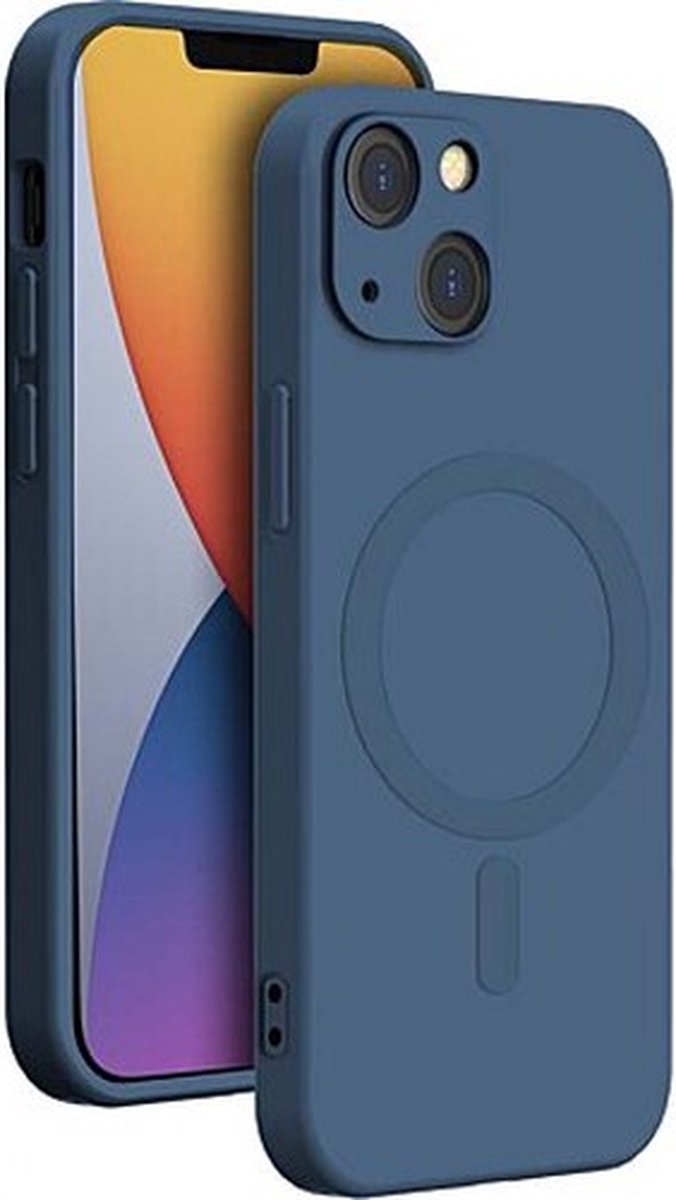 Bigben Connected, iPhone 14-hoesje MagSafe-compatibel siliconen, Blauw