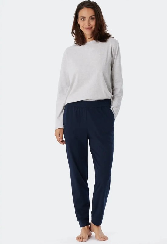 Schiesser Uncover Nightwear pyjamaset voor dames, donkerblauw-gem._181753, 50
