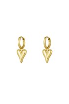 Yehwang - Boucles d'oreilles en or avec coeur - Coeur - Or - Acier inoxydable - Boucles d'oreilles - Bijoux - Bijoux - Bijoux - Cadeau - Astuce cadeau - Fête des Mères