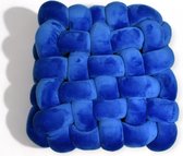 Glow Thuis - Sierkussen - Blauw - Fluweel- handgemaakte fluwelen kussens - 30x30 cm