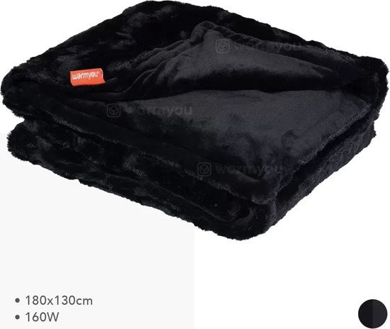 Elektrische fleece deken - Luxum - Zwart - XL
