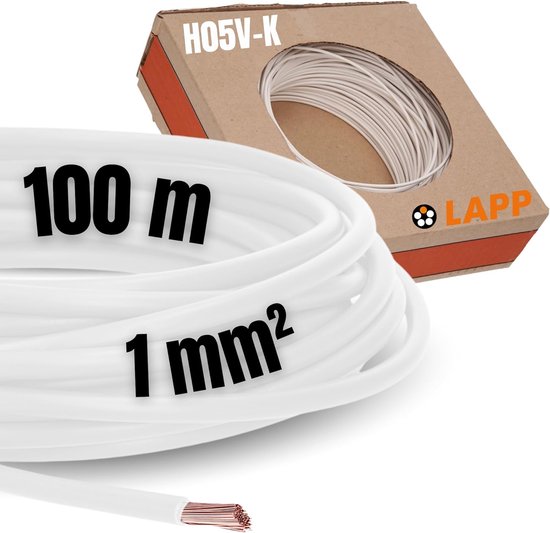 LAPP H05V-K Verdrahtungsleitung 0,75 Mm² – 100 Meter Dunkelblau-weiß, Feindrähtig Für Installationen