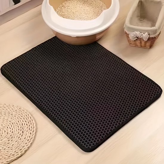 Nivard Tapis de litière pour chat - Tapis Chats - Collecteur de grains - Tapis de nettoyage Bac à litière pour chat - Tapis de sortie de bac à litière - Tapis de bac à litière - Tapis de litière pour Cat - Antidérapant - Grijs - 30x30cm