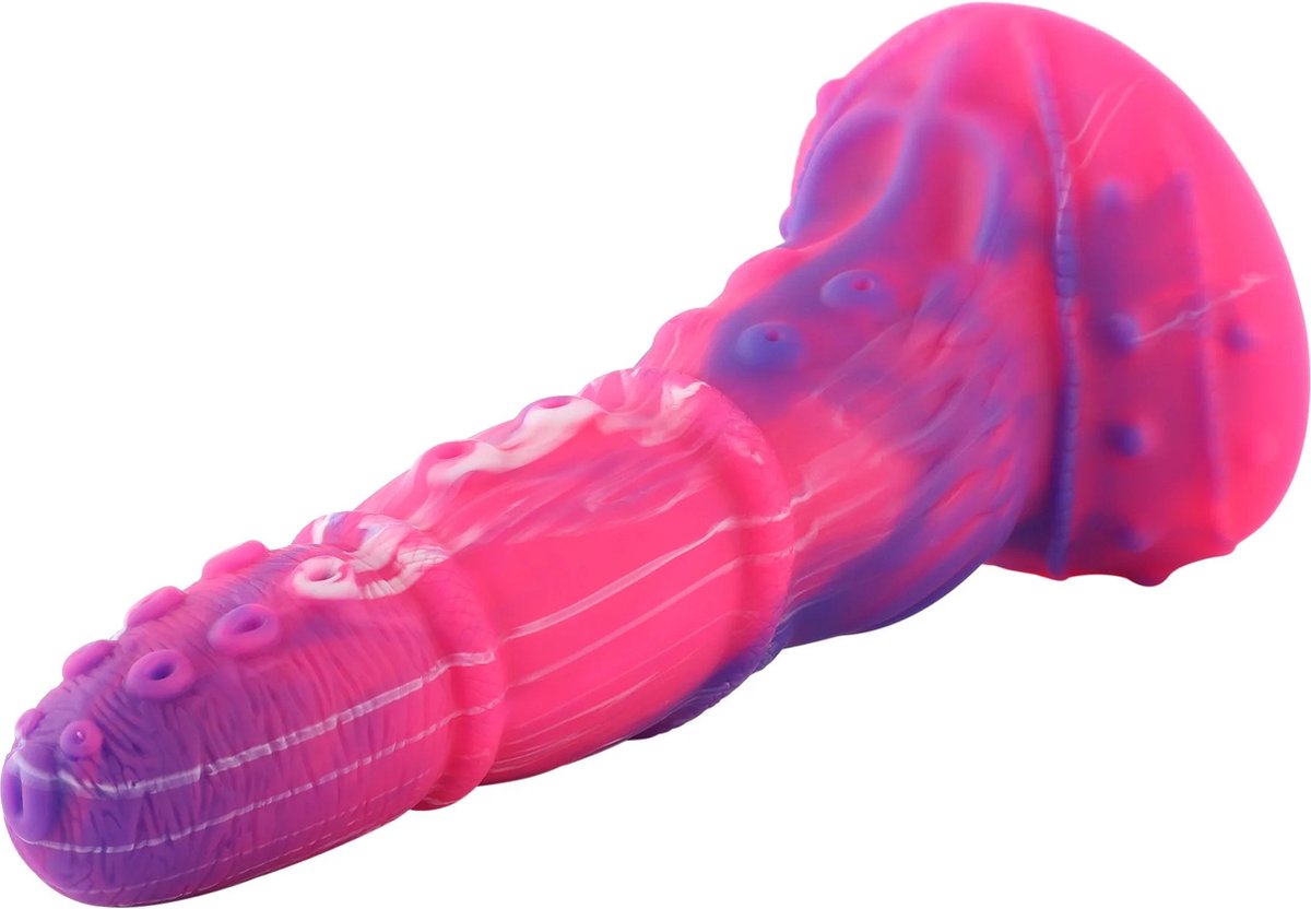 Goedkoopste Anaal Fantasy Dildo KlicLok en Zuignap 22 CM Purple-Pink