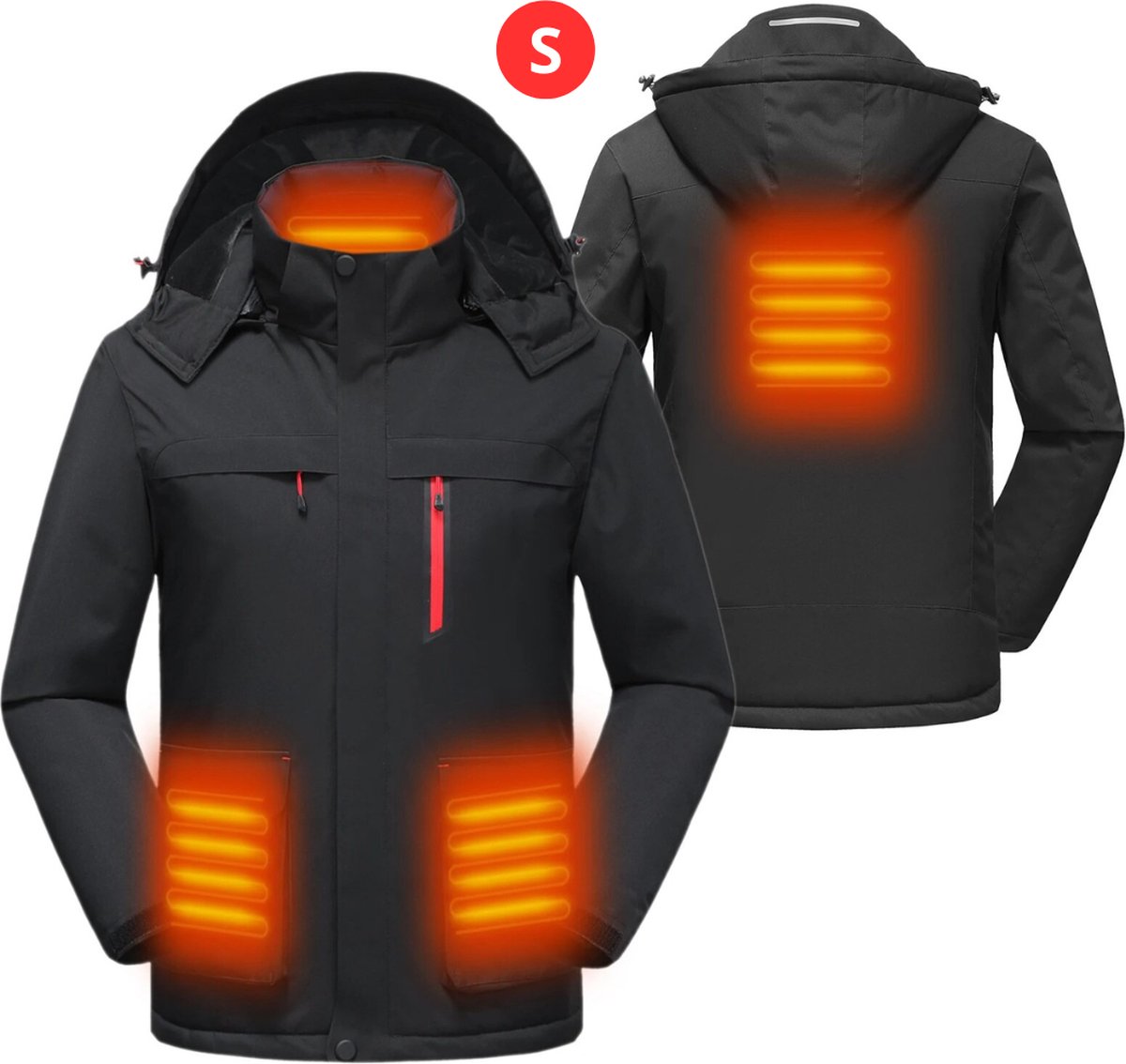 Nivard Jas Met Verwarming Thermo Jas Verwarmde Jas Heating Jacket Elektrische Kleding Warm Heren Zwart