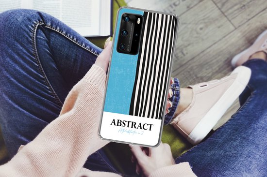 Coque de téléphone compatible avec Huawei P40 Pro - Design - Blauw - Zwart - Wit - Coque en Siliconen