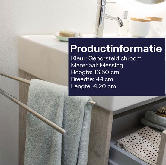 Plieger Vigo - Porte-serviettes - 2 bras - aspect acier inoxydable