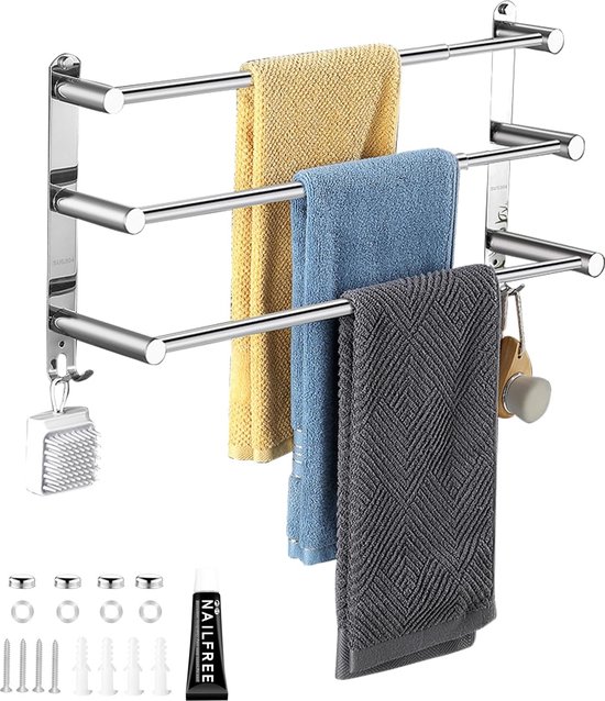 Towel Holder EMCO Cue Handdoekhouder – Chroom, Stevig, Tijdloos Design Voor De Badkamer Wandmontage Badkamer Accessoire