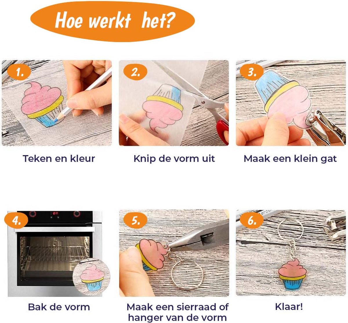 Krimpfolie - 203 Stuks - Krimpie Dinkie - Sleutelhangers Maken - Kleurpotloden - Knutselen - Sieraden Maken — afbeelding 7