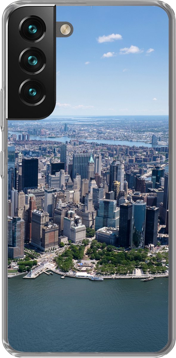 Telefoonhoesje Geschikt voor Samsung Galaxy S22 hoesje - New York - USA - Skyline - Siliconen Telefoonhoesje Telefoonhoesje