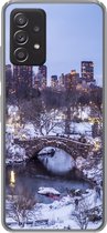 Geschikt voor Samsung Galaxy A53 5G hoesje - New York - Central Park - Winter - Siliconen Telefoonhoesje