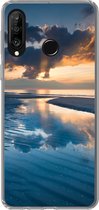 Coque Huawei P30 Lite - Coucher de soleil sur la côte néerlandaise - Siliconen