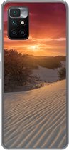 Geschikt voor Xiaomi Redmi 10 hoesje - Zonsondergang bij het Nederlandse strand - Siliconen Telefoonhoesje