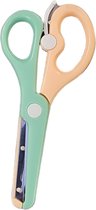 Fako Bijoux® - Kinderschaar - Easy Open - Stainless Steel - Plastic Punt - Soft - 13.5cm - Oranje/Groen
