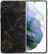 iMoshion Hoesje Geschikt voor Samsung Galaxy S21 Plus Hoesje Siliconen - iMoshion Design hoesje - Meerkleurig / Black Marble