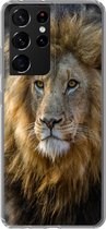 Samsung Galaxy S21 Ultra hoesje - Leeuw - Portret - Wild - Siliconen Telefoonhoesje