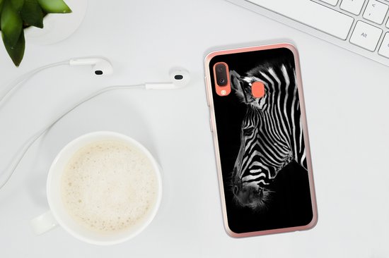 Coque Samsung Galaxy A20e - Zebra - Animaux sauvages - Zwart - Coque de téléphone en Siliconen